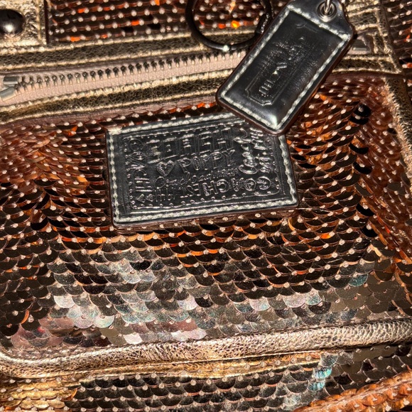 Coach large gold sequin purse! Like new and never worn! - Picture 3 of 8